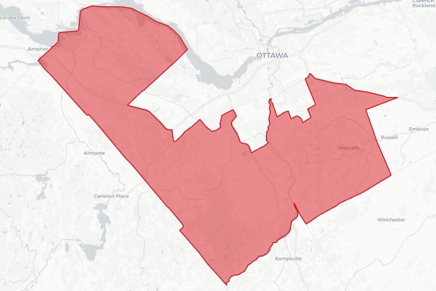 Carleton 2025 federal election riding boundaries map